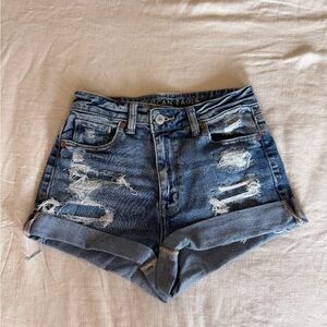 American Eagle Outfitters Distressed Blue Jean Shorts